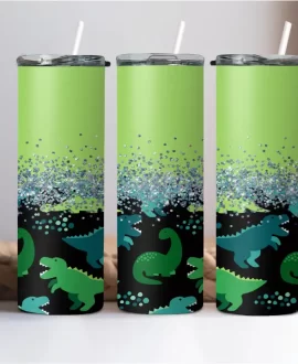 Green Dino Split Tumbler