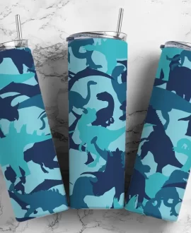 Dinosaur Collage Tumbler